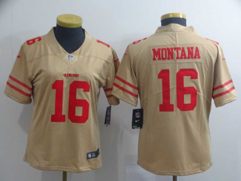 Women Nike 49ers 16 Joe Montana Cream Inverted Legend Limited Jersey,We sell and wholesale Women Nike 49ers 16 Joe Montana Cream Inverted Legend Limited Jersey on line form chian!